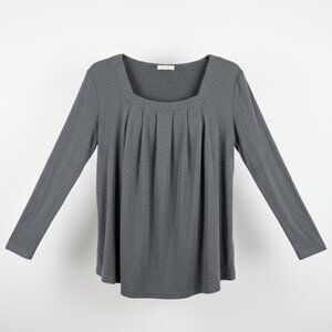 Newchoice Gray Square Neck Soft Long Sleeve Shirt 3x